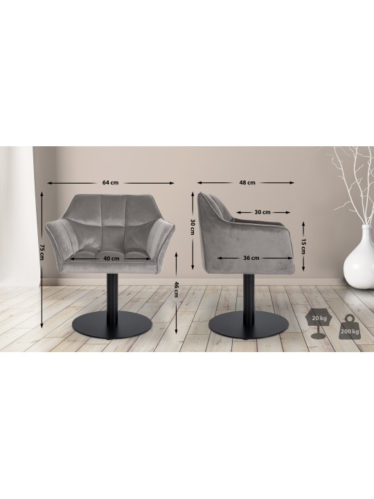 Liggestol Damaso Velvet, grå Liggestol Damaso Velvet, grå