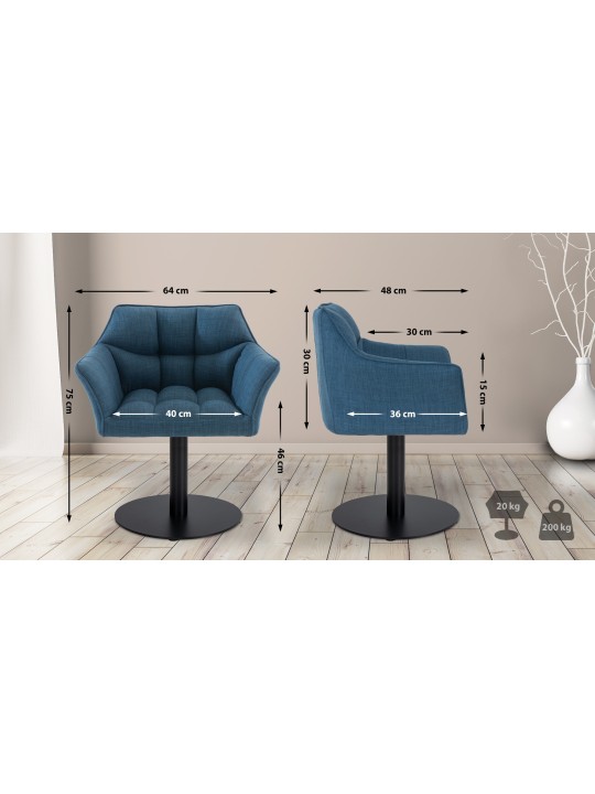 Liggestol Damaso stof, blå