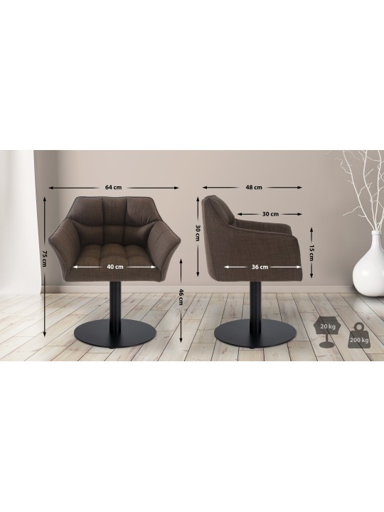 Liggestol Damaso stof, brun Liggestol Damaso stof, brun