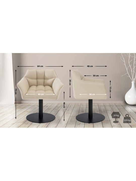 Liggestol Damaso stof, creme Liggestol Damaso stof, creme