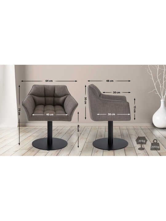 Liggestol Damaso stof, grå Liggestol Damaso stof, grå