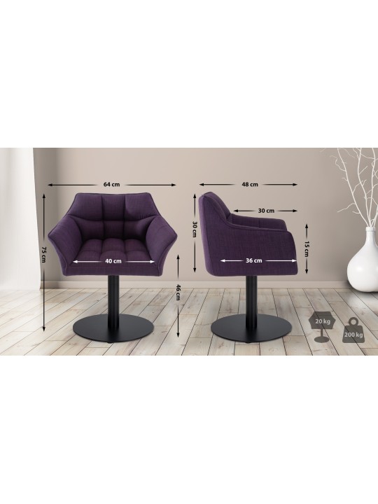 Liggestol Damaso stof, lilla