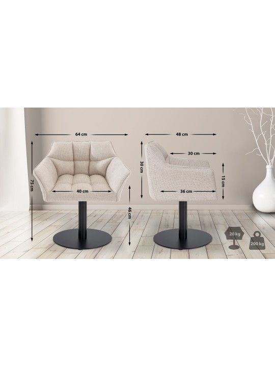 Liggestol Damaso stof, elfenben Liggestol Damaso stof, elfenben