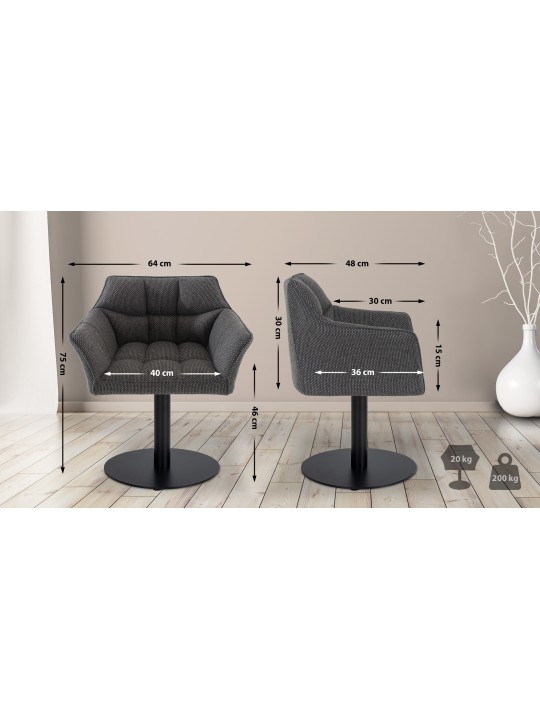 Liggestol Damaso stof, titangrå