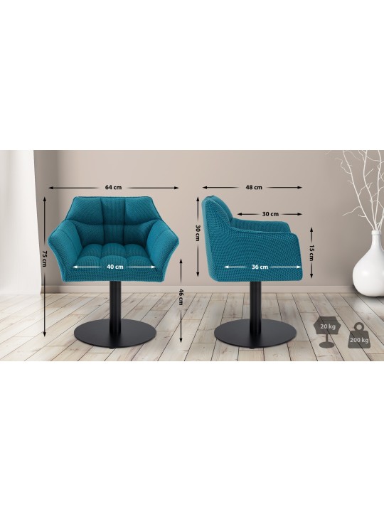 Liggestol Damaso stof, turkis