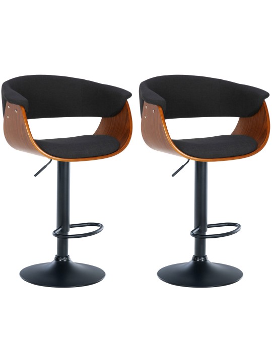 Sæt med 2 barstole Vestal stof, valnød/sort Sæt med 2 barstole Vestal stof, valnød/sort