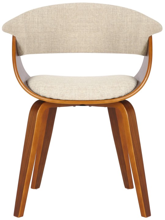 Sæt med 2 stole Bruce stof, valnød/creme