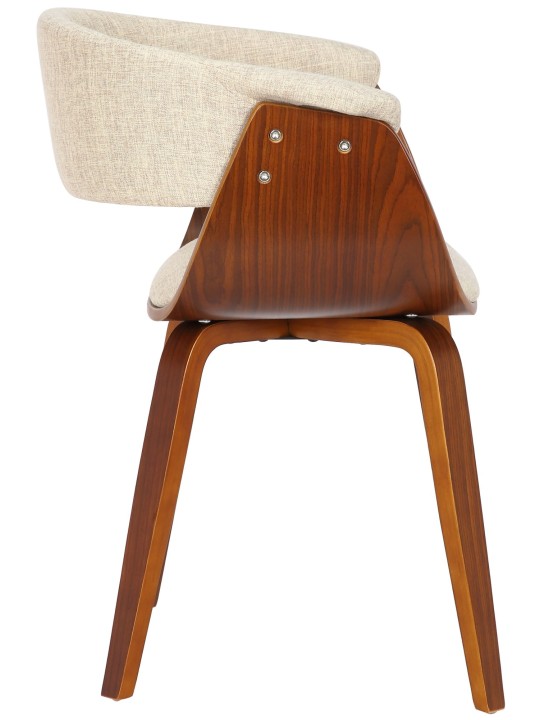 Sæt med 2 stole Bruce stof, valnød/creme