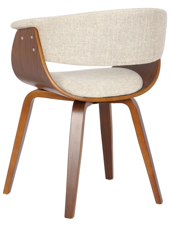 Sæt med 2 stole Bruce stof, valnød/creme