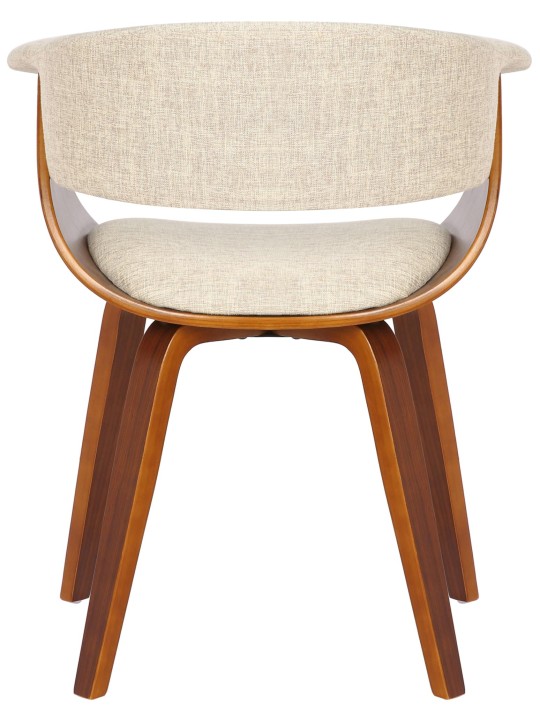 Sæt med 2 stole Bruce stof, valnød/creme