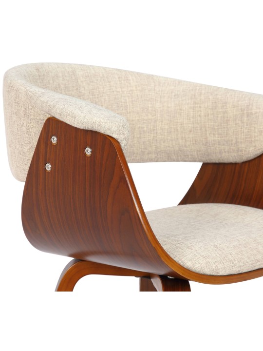 Sæt med 2 stole Bruce stof, valnød/creme