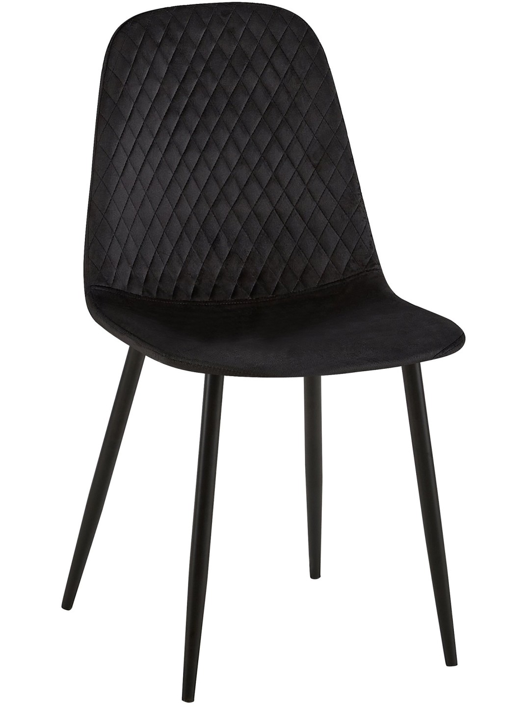 Stol Giverny fløjl, sort