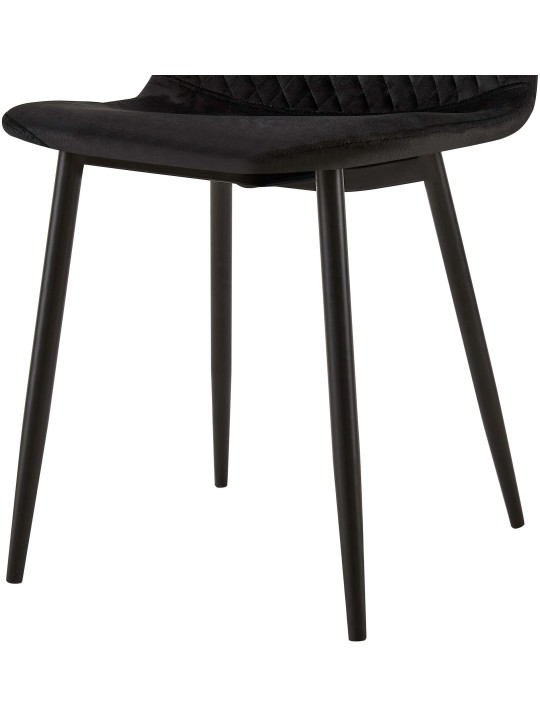 Stol Giverny fløjl, sort