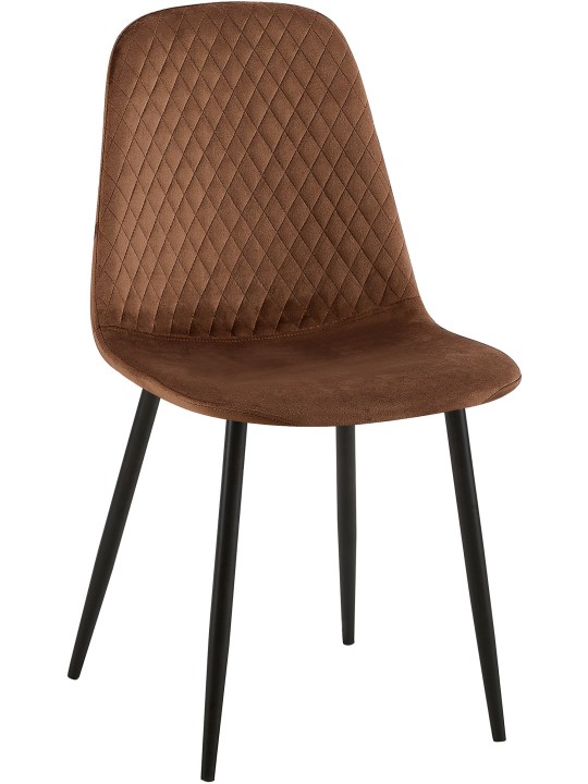 Stol Giverny fløjl, brun