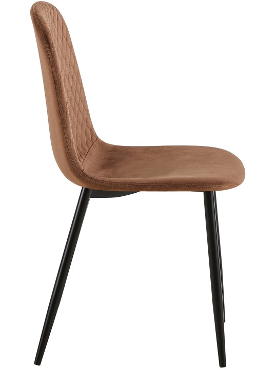 Stol Giverny fløjl, brun