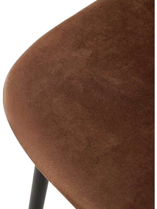 Stol Giverny fløjl, brun