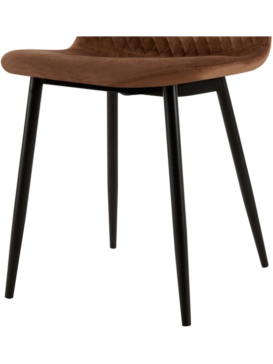 Stol Giverny fløjl, brun