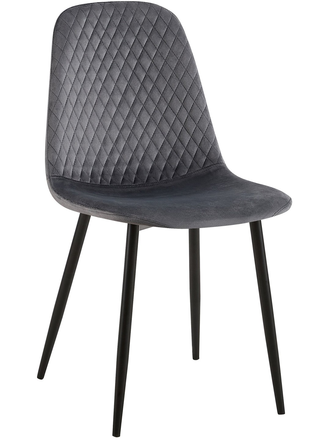 Stol Giverny fløjl, mørkegrå