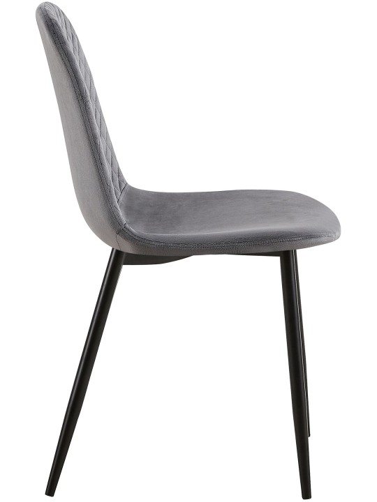 Stol Giverny fløjl, mørkegrå