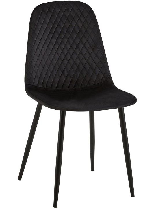 Sæt med 4 stole Giverny velvet, sort