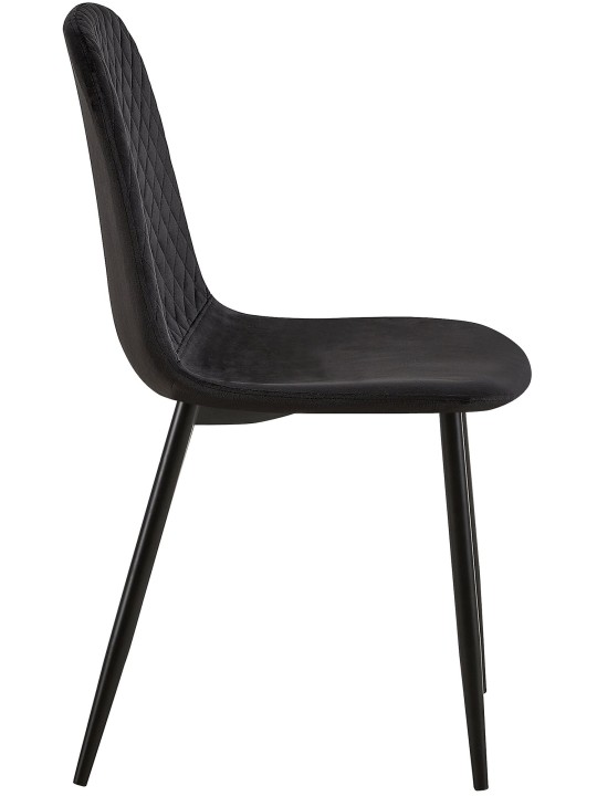 Sæt med 4 stole Giverny velvet, sort