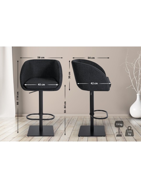 Barstol Gambo B filt, antracit Barstol Gambo B filt, antracit