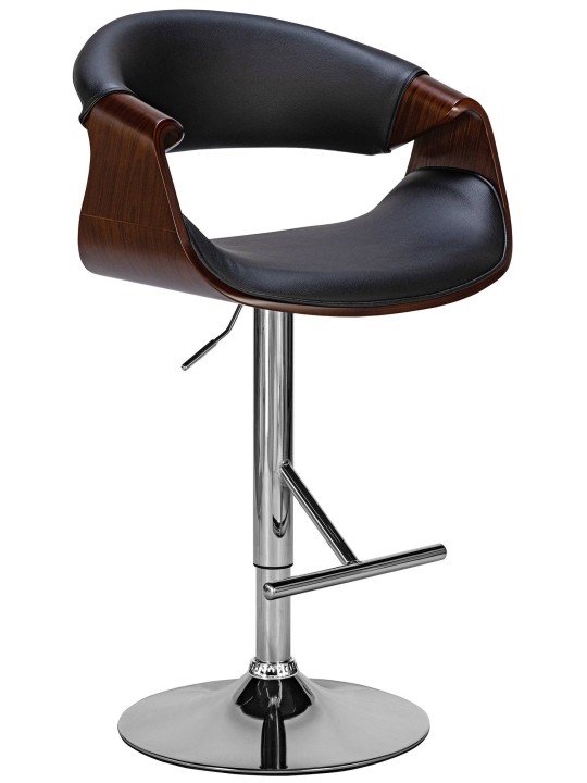 Barstol Foley imiteret læder, valnød/sort