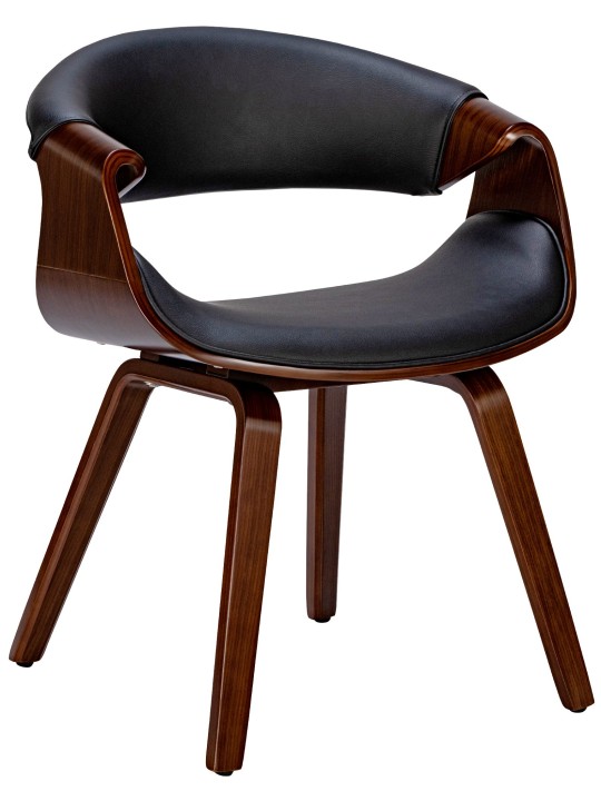 Spisestuestol Foley imiteret læder, valnød/sort