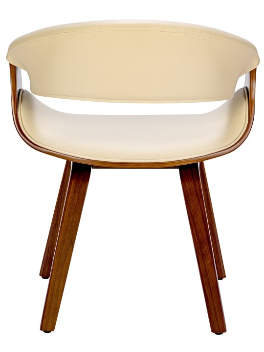 Spisestuestol Foley imiteret læder, valnød/creme