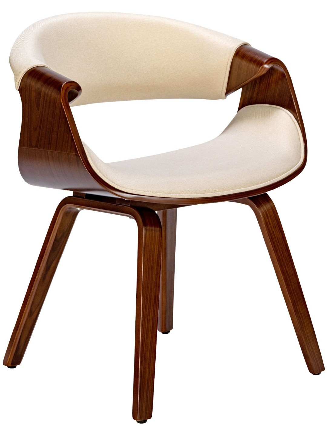 Spisestuestol Foley stof, valnød/creme