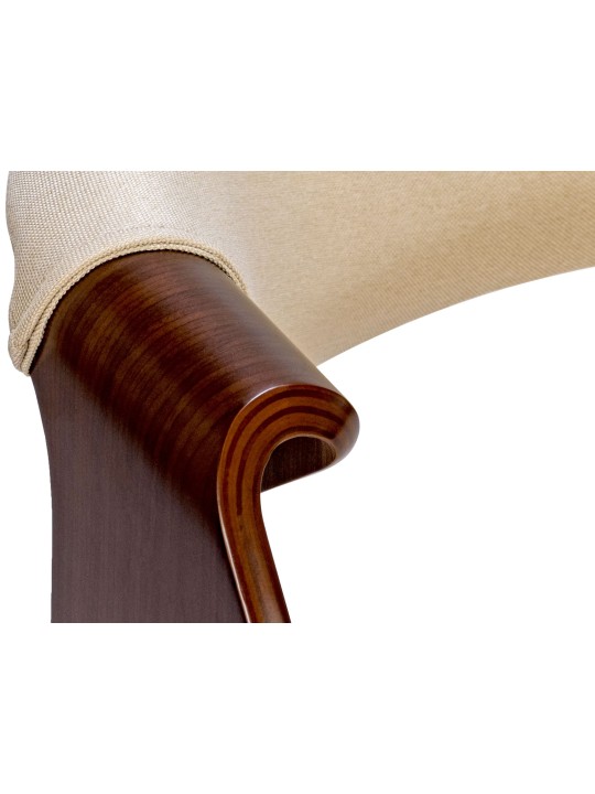 Spisestuestol Foley stof, valnød/creme