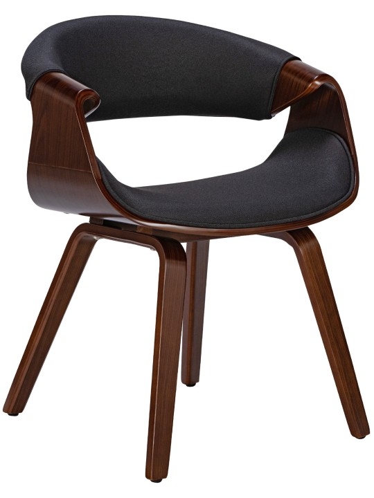 Spisestuestol Foley stof, valnød/sort