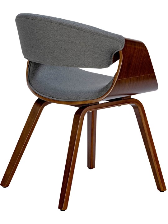 Spisestuestol Foley stof, valnød/grå