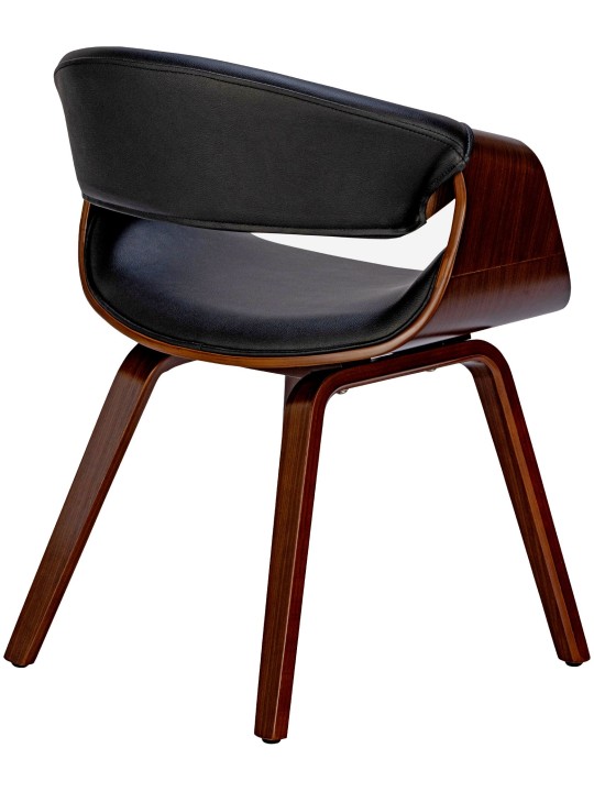 Spisestuestol Foley imiteret læder, valnød/sort