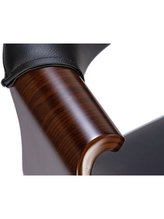 Spisestuestol Foley imiteret læder, valnød/sort