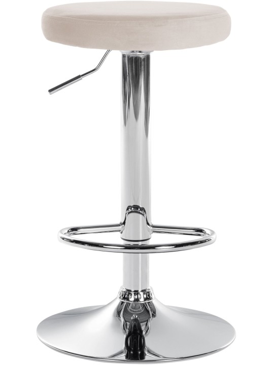 Sæt med 2 barstole Ponte velour chrome, creme