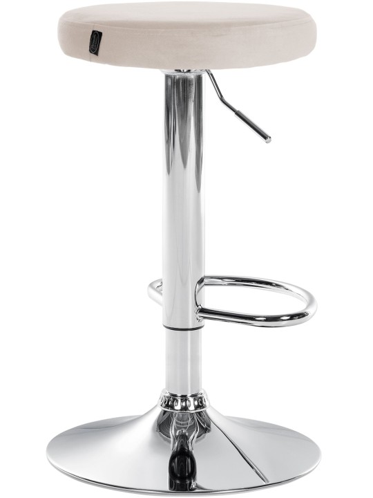 Sæt med 2 barstole Ponte velour chrome, creme