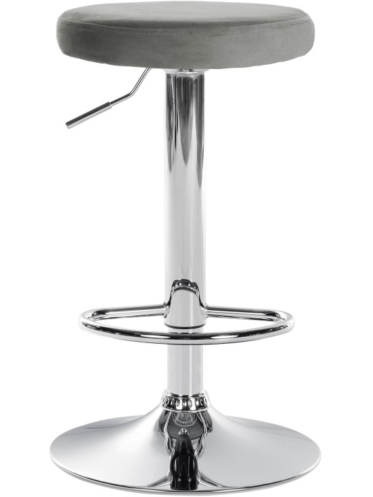Sæt med 2 barstole Ponte velour chrome, grå