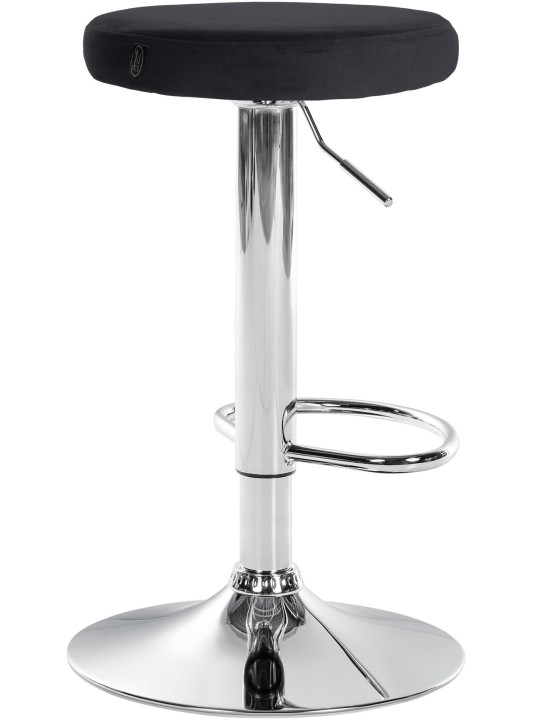 Sæt med 2 barstole Ponte velour chrome, sort