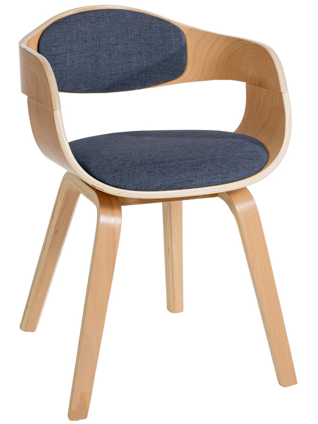 Besøgsstol Kingston stof, natur/blå
