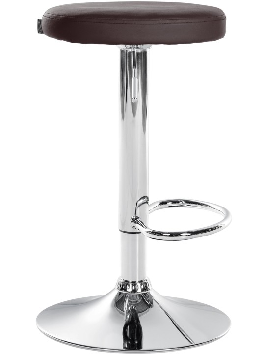 Sæt med 2 barstole Ponte imiteret læder krom, brun