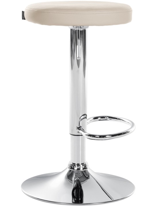 Sæt med 2 barstole Ponte imiteret læder krom, creme