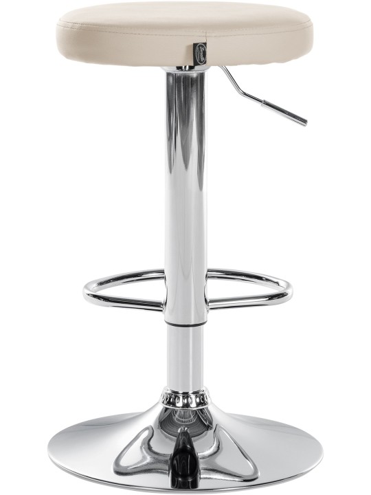 Sæt med 2 barstole Ponte imiteret læder krom, creme