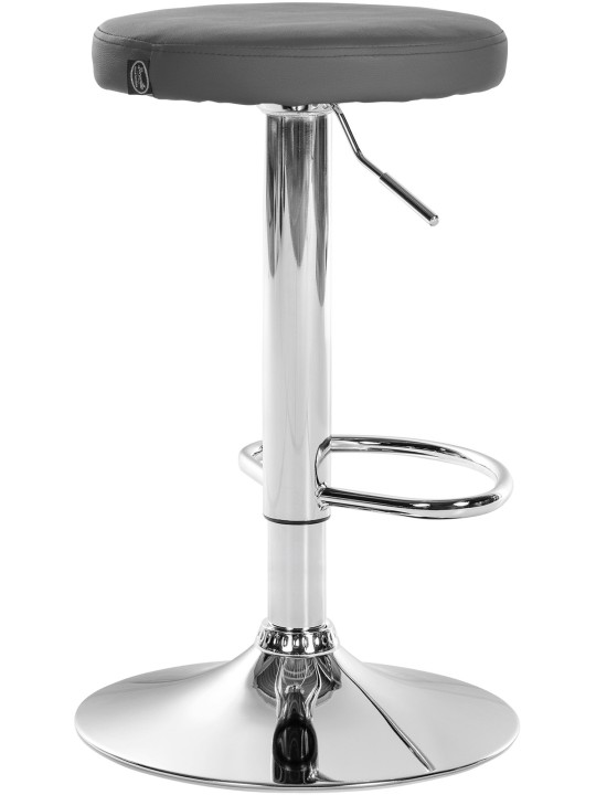 Sæt med 2 barstole Ponte imiteret læder krom, grå Sæt med 2 barstole Ponte imiteret læder krom, grå