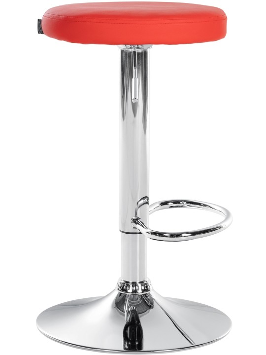 Sæt med 2 barstole Ponte imiteret læder krom, rød