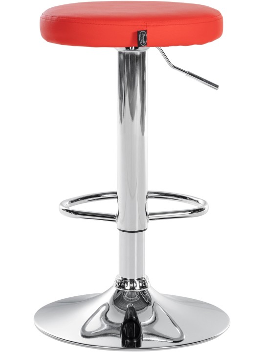 Sæt med 2 barstole Ponte imiteret læder krom, rød