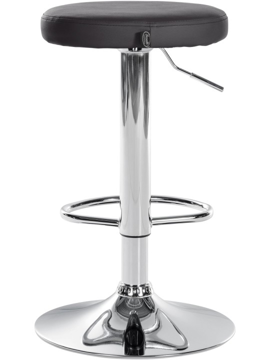 Sæt med 2 barstole Ponte imiteret læder krom, sort