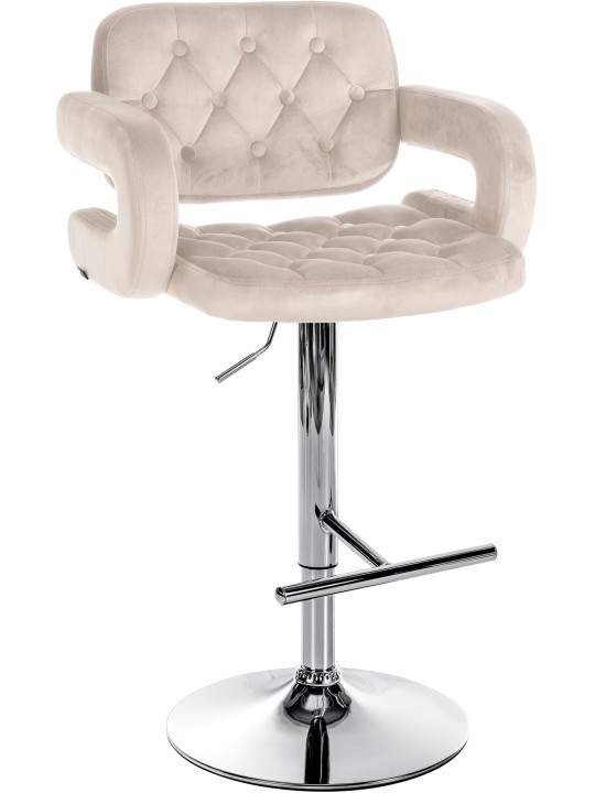 Barstol Dublin fløjlskrom, creme Barstol Dublin fløjlskrom, creme