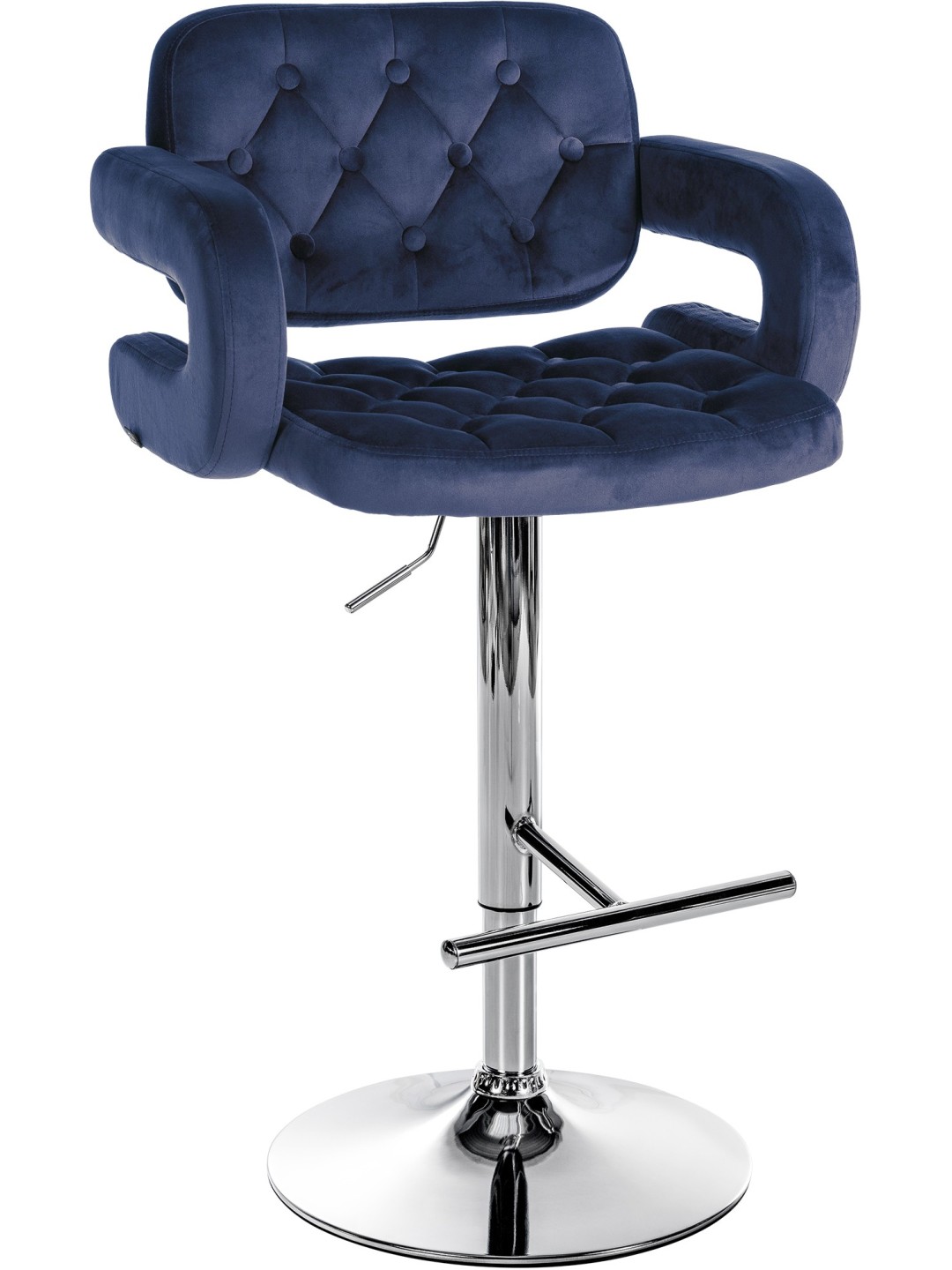 Barstol Dublin fløjlskrom, blå
