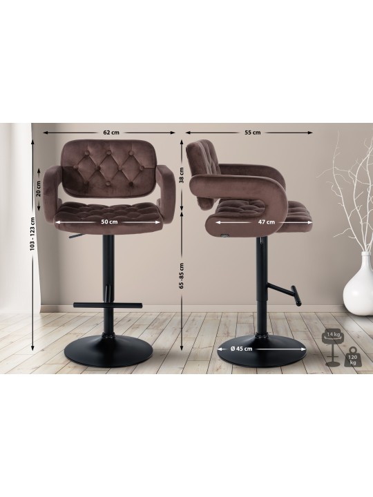 Barstol Dublin fløjl, brun Barstol Dublin fløjl, brun